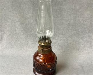 Amber Miniature Oil Lamp