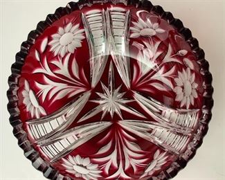 Ruby Cut to Clear Exquisite Bowl