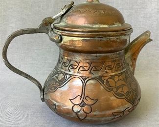 Middle Eastern Teapot, Intricately Carved
