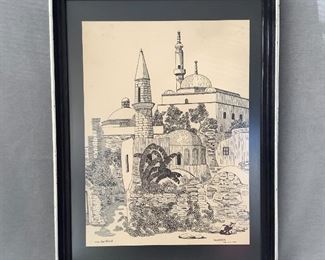 Woodcut and Block Print from Greece, Signed