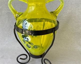 Glass Vase in Stand