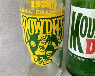 Vintage Bottles including 1975 Tampa Bay Rowdies Pepsi Bottle