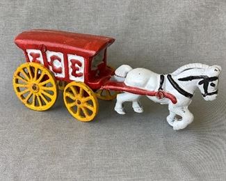 Cast Iron Ice Truck and Horse