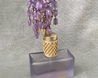 Austrian Purple Satin Glass Perfume Bottle