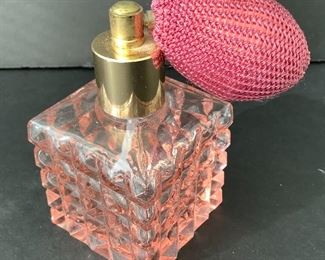 Cut Glass Perfume Bottle with Atomizer