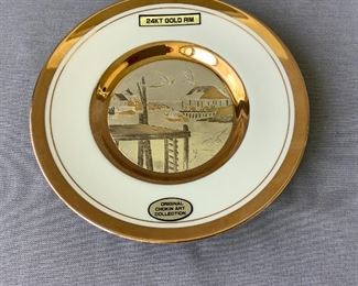 24K Gold Chokin Art Plate