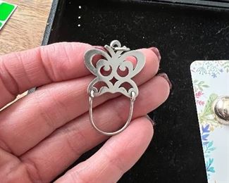 Retired James avery butterfly charm holder 
