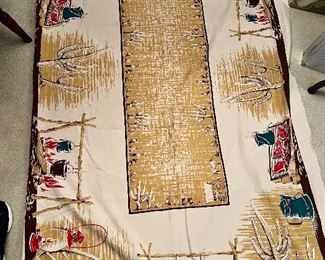California hand print chuck wagon table cloth