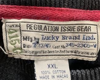 Vintage Regulation issue gear Lucky brand waffle knit mens long sleeve shirt 1945