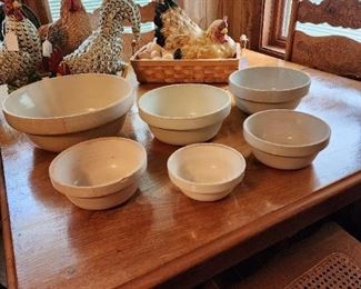 Beautiful old crock bowls