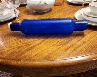 Unique cobalt blue glass rolling pin