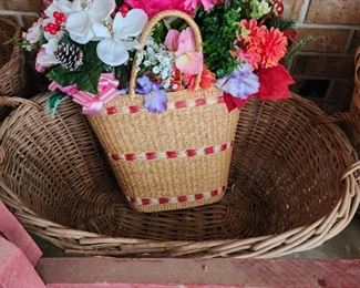 Many baskets and lots of flowers