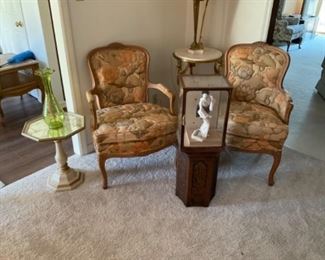 PAIR OT 1970S FRENCH PROVINCIAL CHAIRS