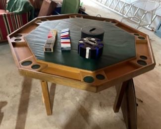 OLD WOOD POKER TABLE