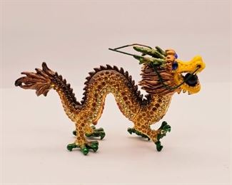 Metal dragon trinket box 