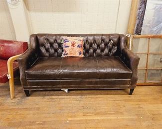 Leather parlor sofa