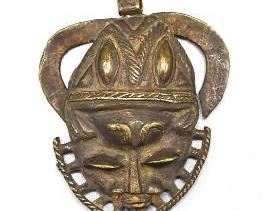 Baule Bronze Maskette Passport Mask Hip Pendant
