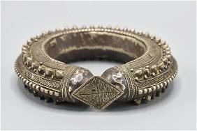 Antique 19thC Somali Hollow Silver Bangle Bracelet Yemen
