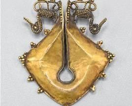 19thC Sumbanese Gold Mamuli Ear Pendant Anakalang
