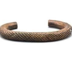 African Gurunsi Solid Copper Trade Currency Bracelet
