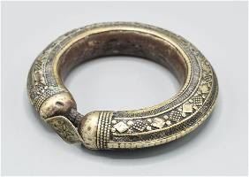 Big Rashaida Hollow Silver Bracelet Yemen, Ethiopia, Sudan
