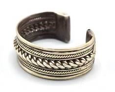 Antique Egyptian Silver Twist Rope Bracelet Cuff
