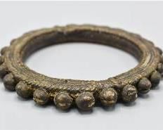 Large African Senufo Trade Copper Currency Bracelet
