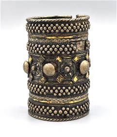 Large Saudi/Oman Silver Armlet Cuff Hinged Armlet Bracelet
