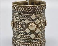 Old Nubian Bedouin Silver Cuff Armlet Bracelet
