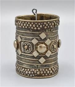 Old Nubian Bedouin Silver Cuff Armlet Bracelet
