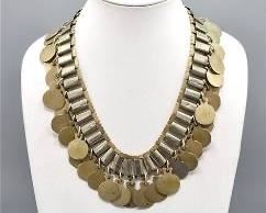 Vintage African Nickel Alloy Collar Statement Necklace
