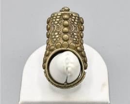 Antique Saudi Bedouin Silver Tower Ring
