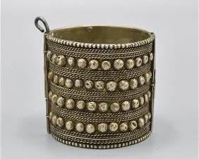 Antique Silver Moroc Berber Cuff Hinged Bracelet
