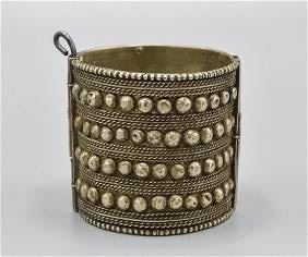 Antique Silver Moroc Berber Cuff Hinged Bracelet
