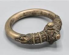 Old Kazak Silver Round Bangle Bracelet
