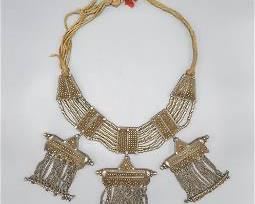 Old Silver Alloy Bedouin Bridal Necklace Yemen
