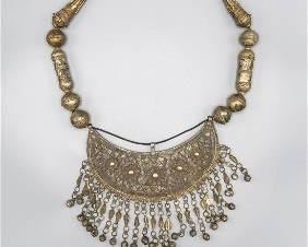 Antique Yemeni Bedouin Silver Alloy Necklace
