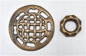 Two Old Bronze African Talisman Pendants
