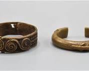 Two Old African Copper and Bronze Cuff Bracelets
