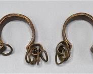Pair Old North African Copper Bracelets w/Rings
