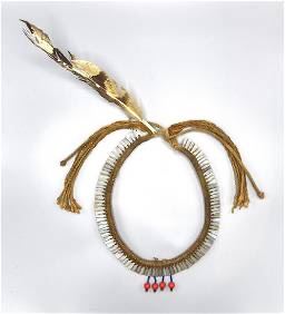 Old Irian Java Asmat Tribal MOP Collar Necklace w/Beads
