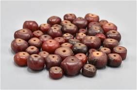 45 Old Amber Cherry Resin Bakelite Beads

