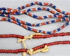 Red and Blue Glass Trade Bead Necklace Lot
