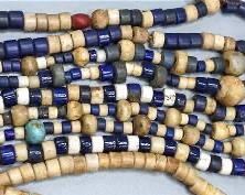 African Blue and White Glass Trade Bead Necklace Lot
