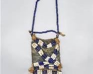 Old African Amulet Beaded Necklace Bag
