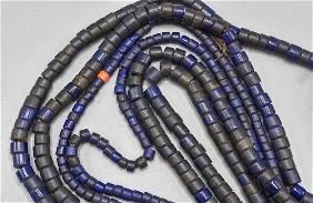 Blue Glass Trade Bead Necklace Lot
