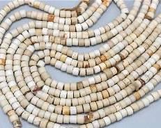 White Glass Trade Bead Necklace Lot
