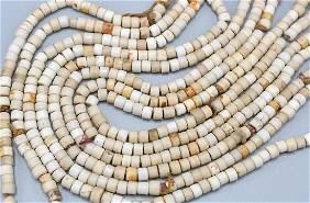 White Glass Trade Bead Necklace Lot
