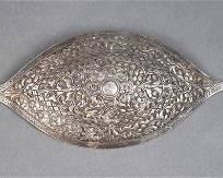 Large Antique Minangkabau Silver Repousse Pandieng Belt Buckle Sumatra
