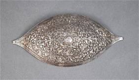 Large Antique Minangkabau Silver Repousse Pandieng Belt Buckle Sumatra
